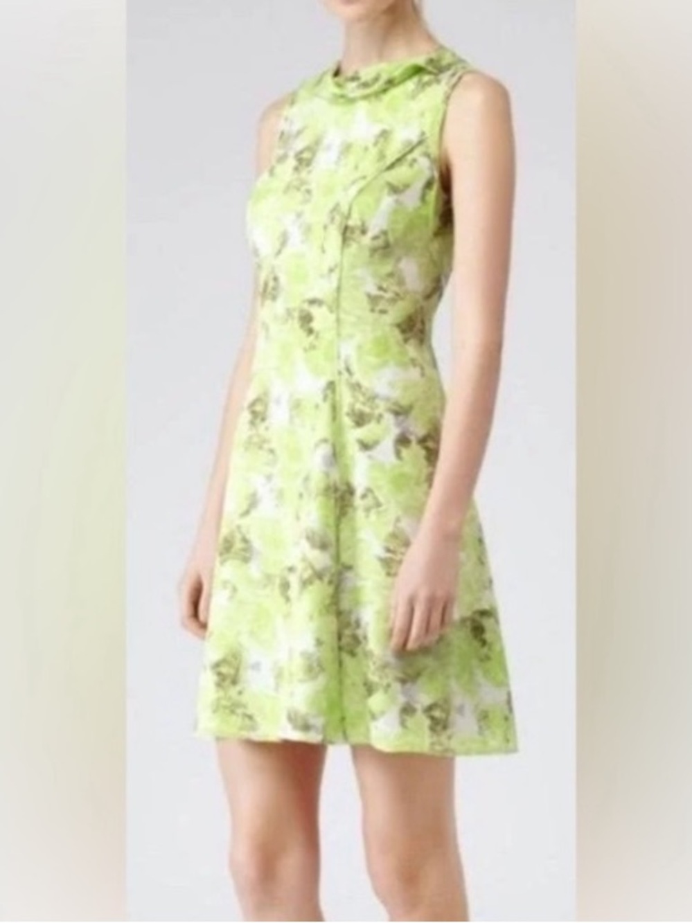 Reiss Montgomery Silk Green Dress Size 8 Euro Summer